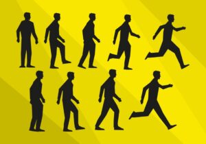 Imagem de homens caminhando e correndo simbolizando a velocidade do negócio na fase de construção de marcas registradas Blog Montup e Brandor Marcas